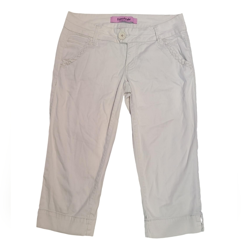 FREESTYLE Revolution cream cropped cuffed trousers 9